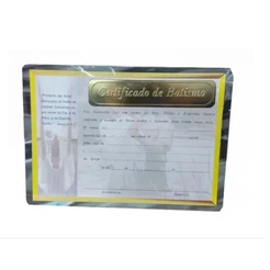 Certificado De Batismo - Relevo. Pacote Com 10 Unidades