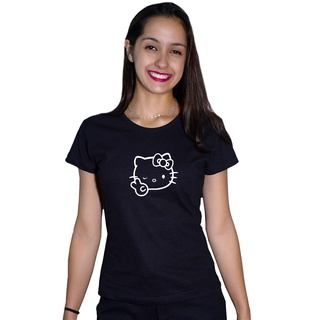 Camiseta T Shirt Baby Look Feminina Hello Kitty Tumbrl Piscadinha