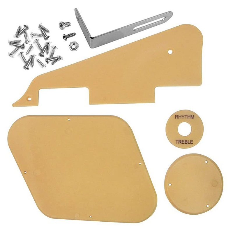 Kit Escudo Guitarra Les Paul + suporte + capas Traseiras E Tampa Chave Seletora