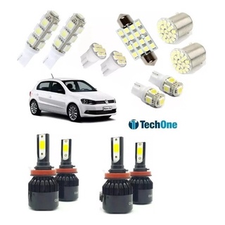 Kit Lampadas Super Led Gol Voyage G5 G6 G7 Teto Placa Ré - H1 H7