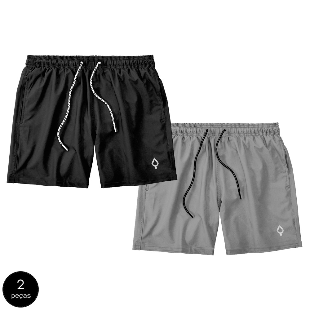 Kit 2 Shorts Masculino Mauricinho Praia Verão Corrida Resina Tactel com elastano com bolso em Oferta na Shopee