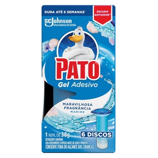 Desodorizador Sanitário Pato Gel Adesivo Marine 38g Refil com 6 Discos