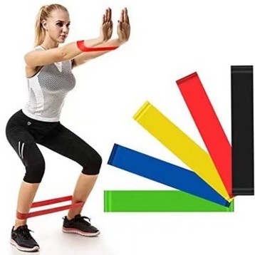 Kit 5 Faixas Elásticas Thera Band Com 5 Níveis Fisioterapia yoga musculação funcional