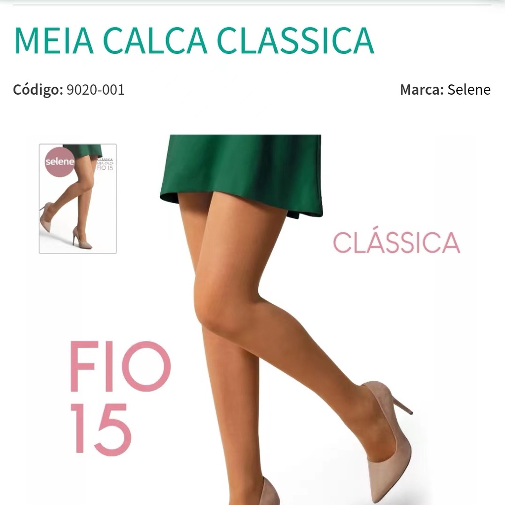 Meia Calça Selene Fio 15 Fio 40 fio 80 Fina E Transparente Opaca Para O Dia A Dia Contém Uma Unidade Várias Cores