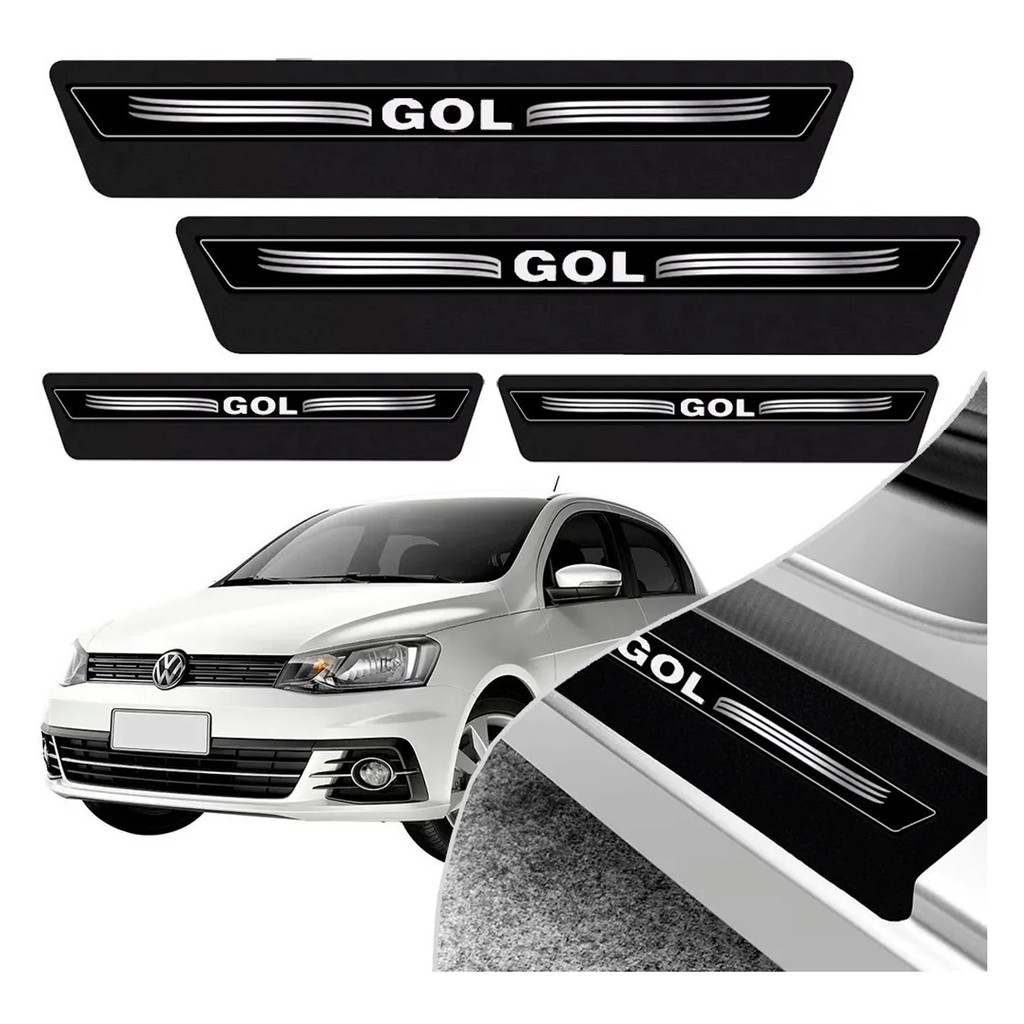 Kit 8 Peças Soleira Adesivo Porta Vw Gol 4 Portas G3 G4 G5 2010 G6 2014