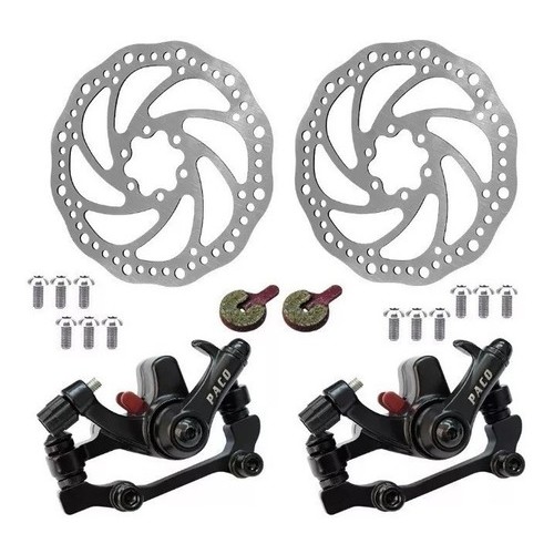 Kit Freio a disco Mecânico Bicicleta Mtb Padrão 160mm Pinça e Discos Par
