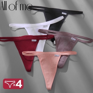 4pçs/Conjunto Calcinha Fio Dental De Algodão/Lingerie Feminina Sexy