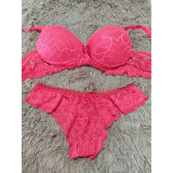 Conjunto De Lingerie Com Bojo E Calcinha Tanga De Renda Luxo Sexy Shopee Brasil