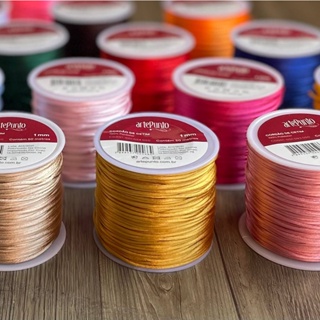 Carretel Cordão de cetim - Fio de seda - 1mmx50m em Oferta na Shopee