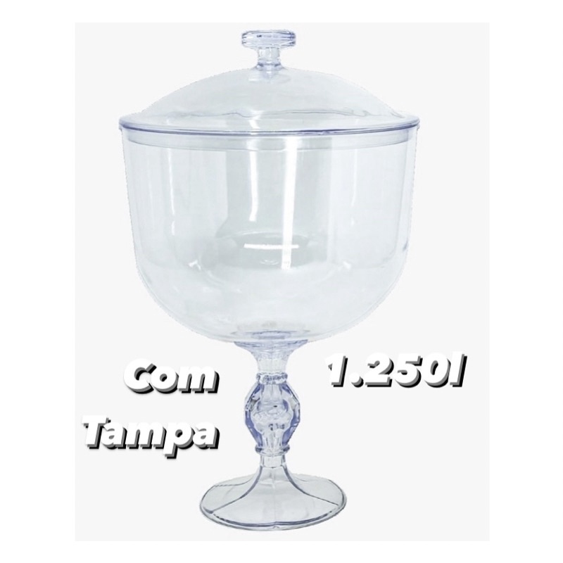 Taça Americana Exclusive Com Tampa 1,250ml - Transparente em Oferta na Shopee