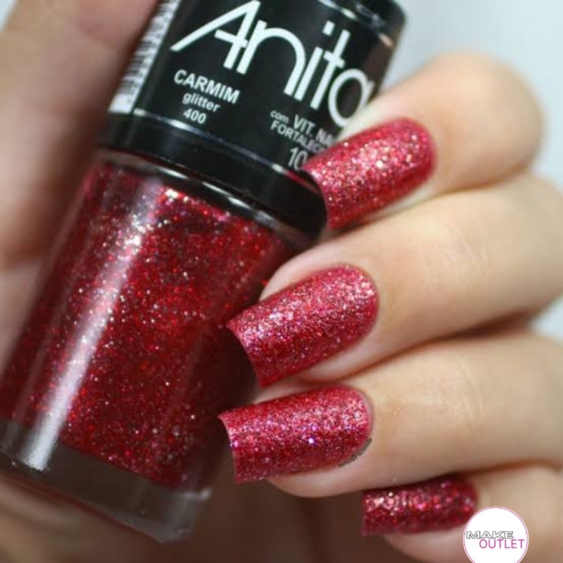 Esmalte Anita Glitter - 400 Carmim (vermelho)