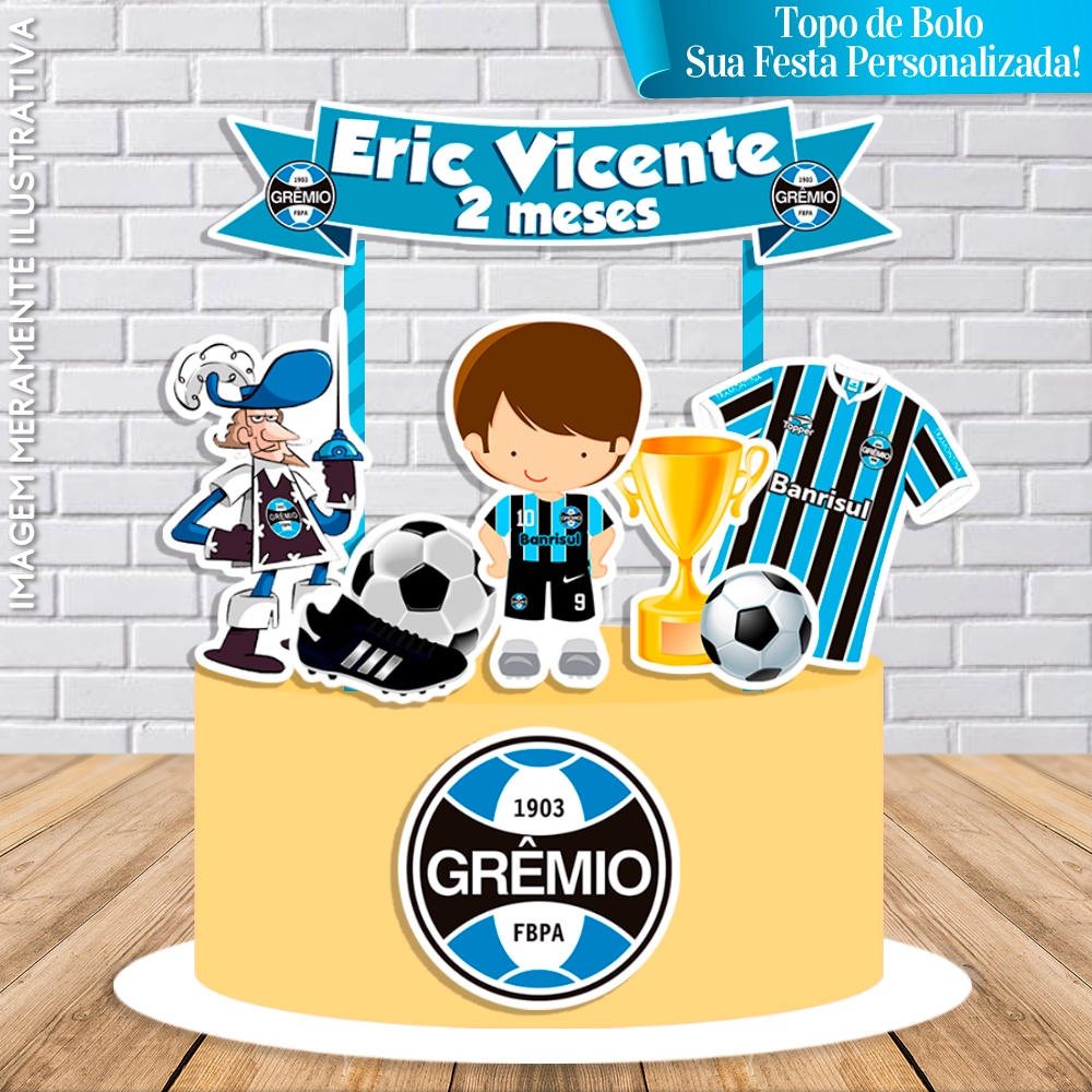 Topo de Bolo Personalizado Grêmio