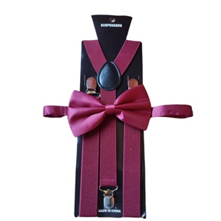 gravata borboleta + suspensórios marsala bege branco preto azul marinho em Oferta na Shopee