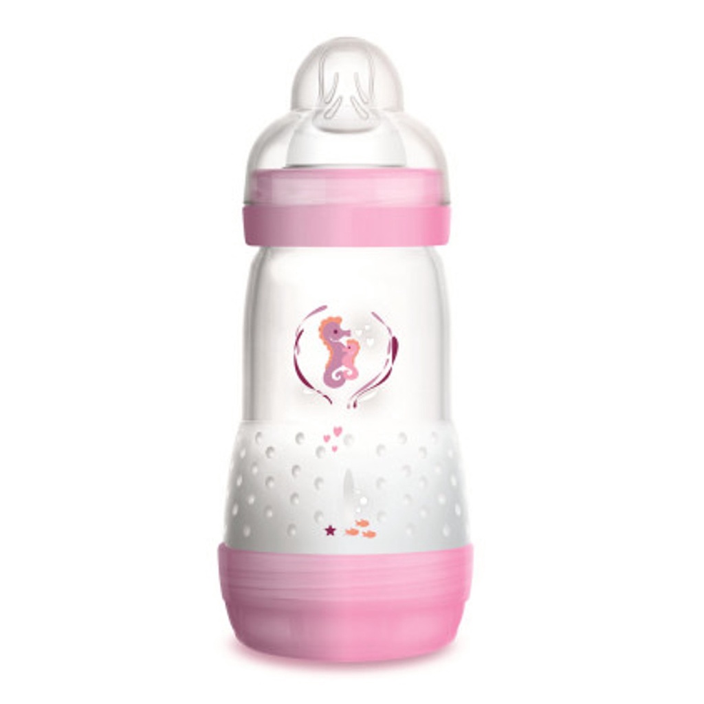 Mamadeira Easy Start Anticólica 260ml Bico 2m+ Rosa - MAM