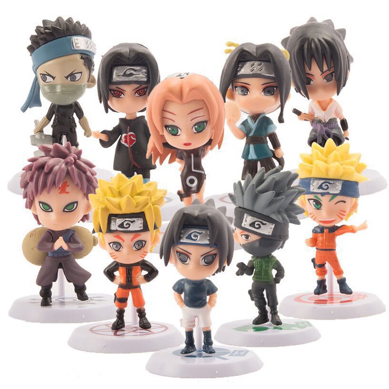 Naruto sasuke sakura kakashi obito jiraiya tsunade anime bonecas mini  figuras de brinquedo de ação dos