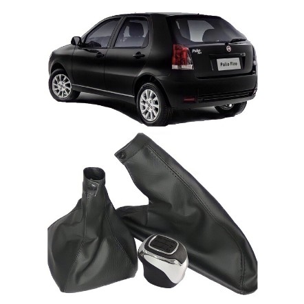 Kit Coifa Alavanca Cambio Palio + Manopla Mobi + Coifa Freio De Mão Com Base