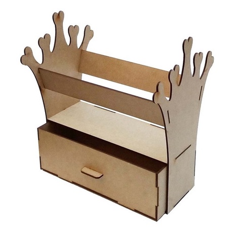 Porta Tiara Modelo elo Coroa Princesa Com Gaveta  Lembrancinha Decoração - Amoratto