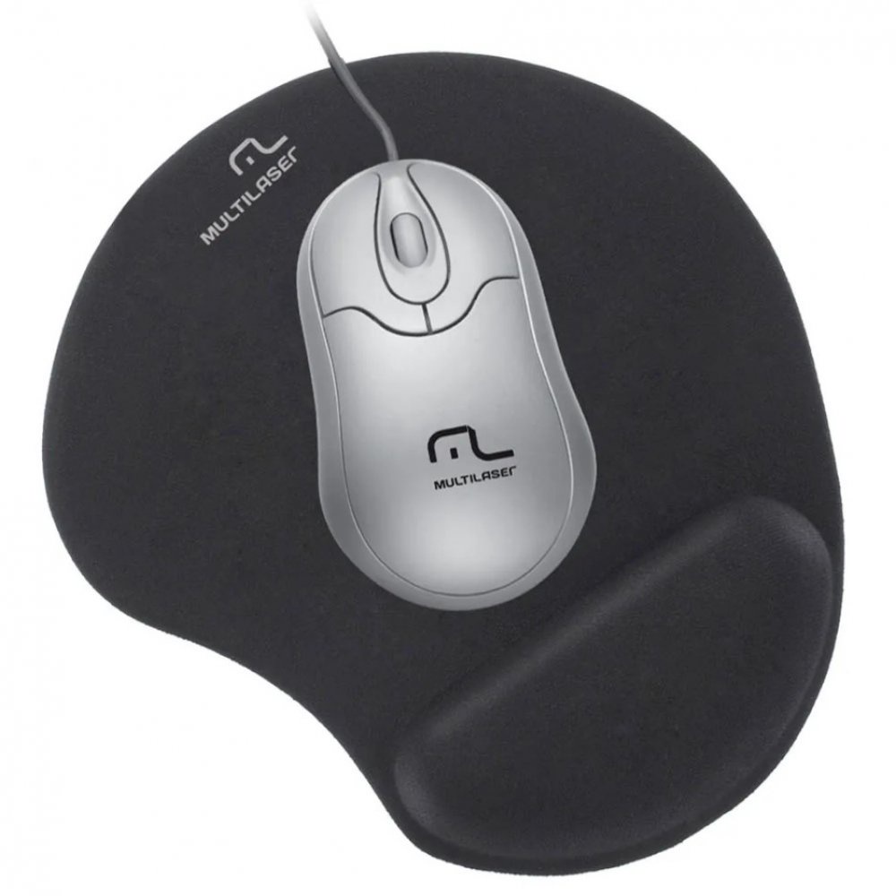 Mouse Pad Multilaser Ergonômico em Gel Preto - AC024