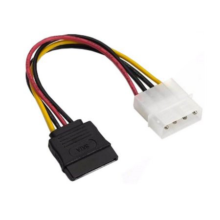 Cabo de Força para HD Sata Unitário (1). Molex Sata Unitário. Conectores: 1 x Sata Força Fêmea + 1 x Molex IDE PSU Fonte Fêmea.