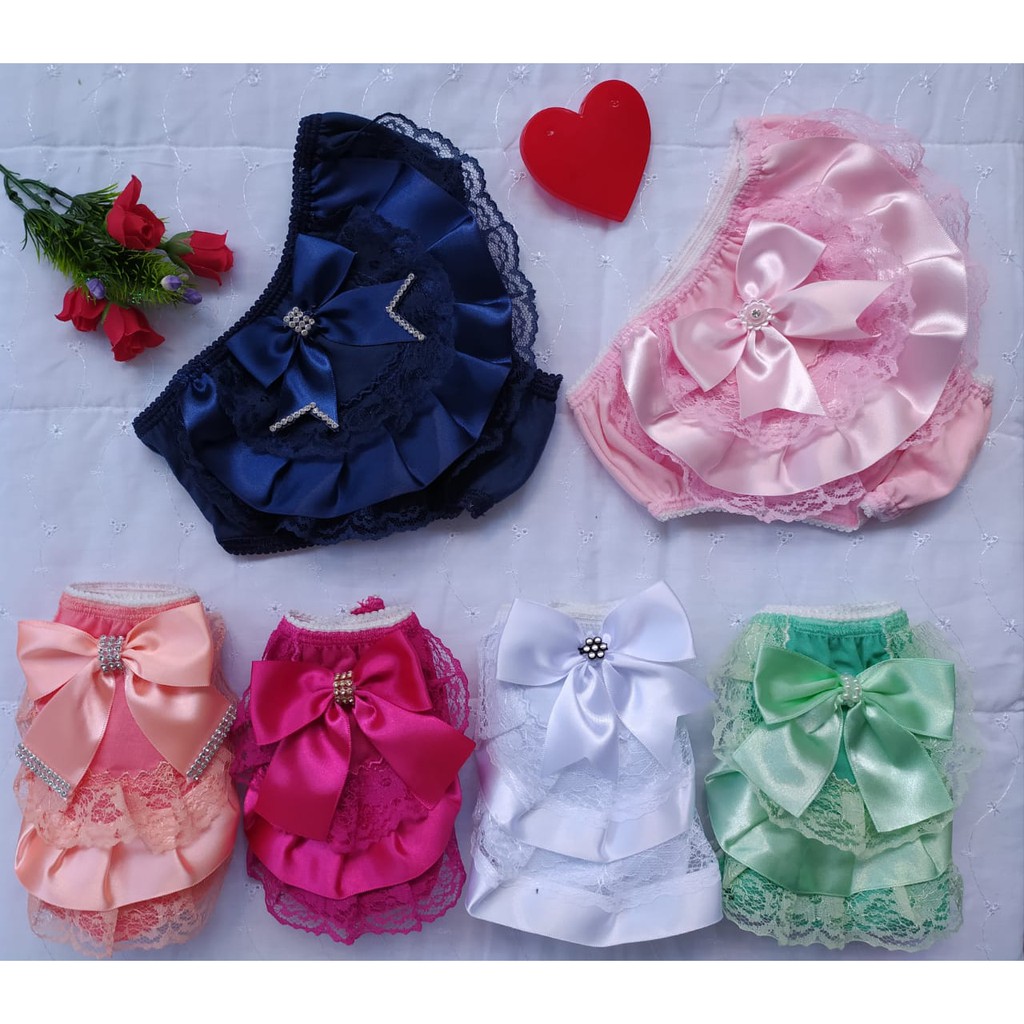 Kit 5 Calcinhas bunda rica Renda | Laço de fita Preço Fábrica