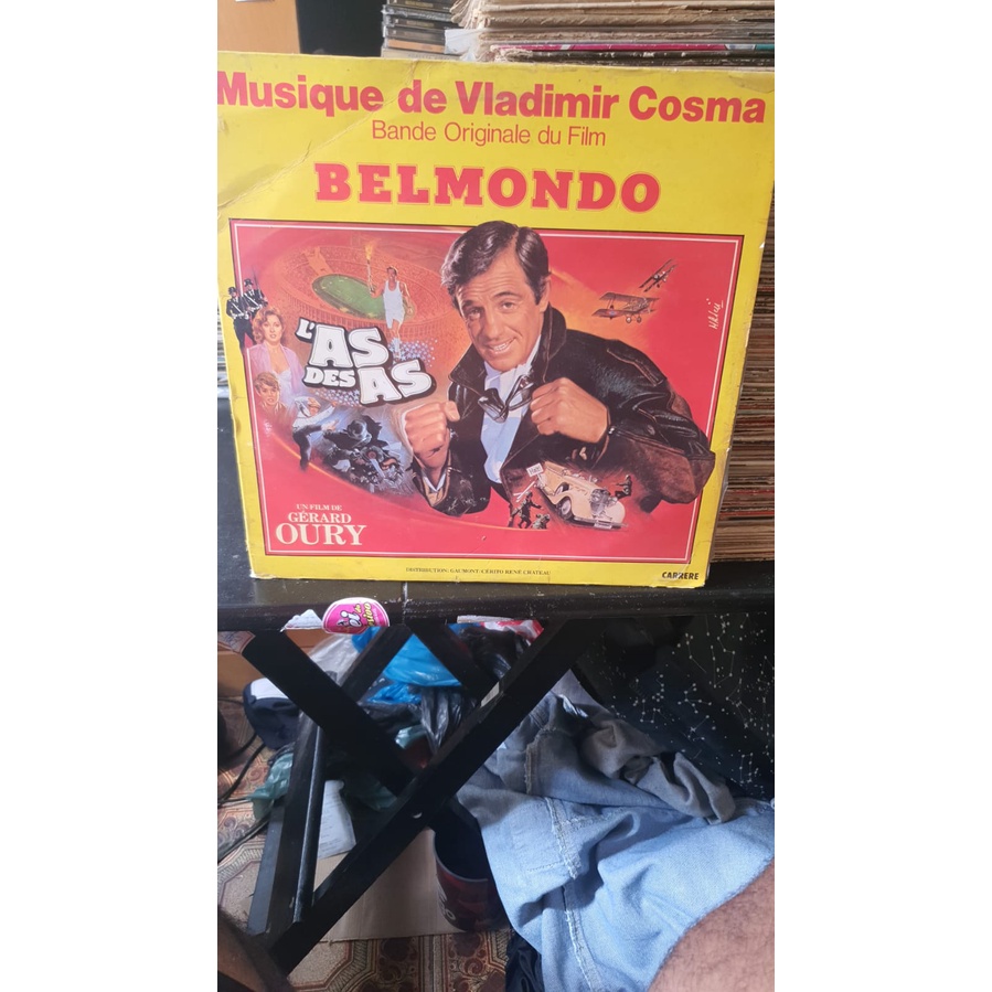 Lp Trilha Sonora L'As Des As(1982) Vladimir Cosma Jean Paul Belmondo Importado Carrere Capa Dupla