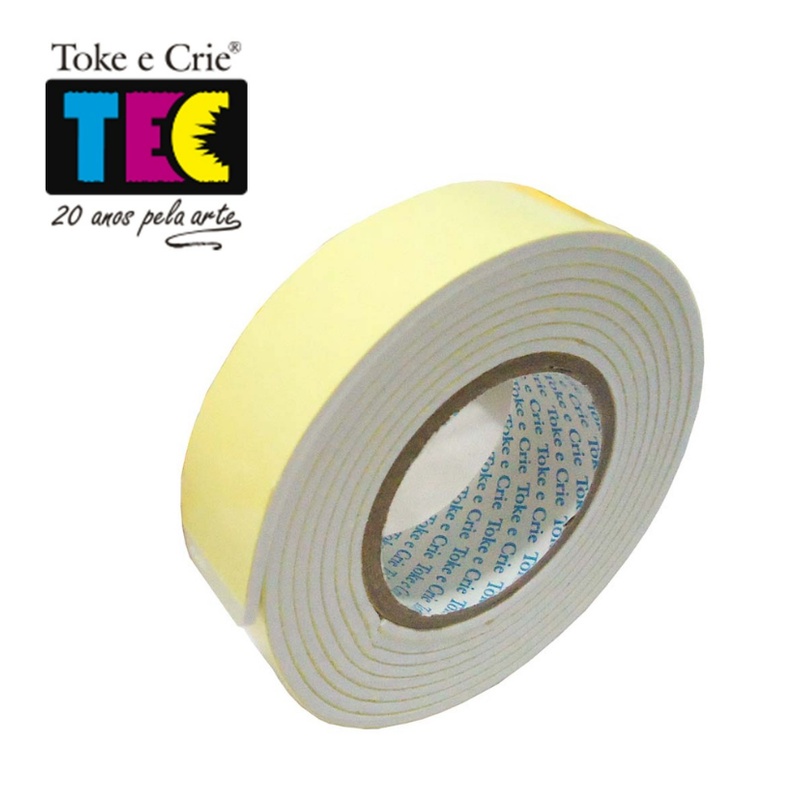 Fita Banana Dupla Face Espuma 19mm X 1,5m - Toke E Crie em Oferta na Shopee
