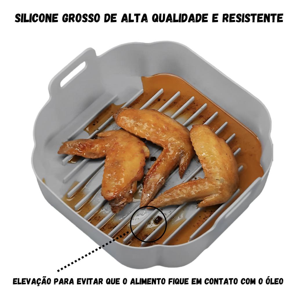 Kit 2 Forma de Silicone Air Fryer Assadeira Fritadeira Quadrada Antiaderente Grossa · foto 2