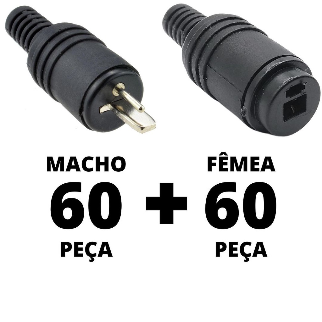 120un Conector Plug Paf Din 2 Pinos Macho Femea Vitrola Antiga C&B Conectores