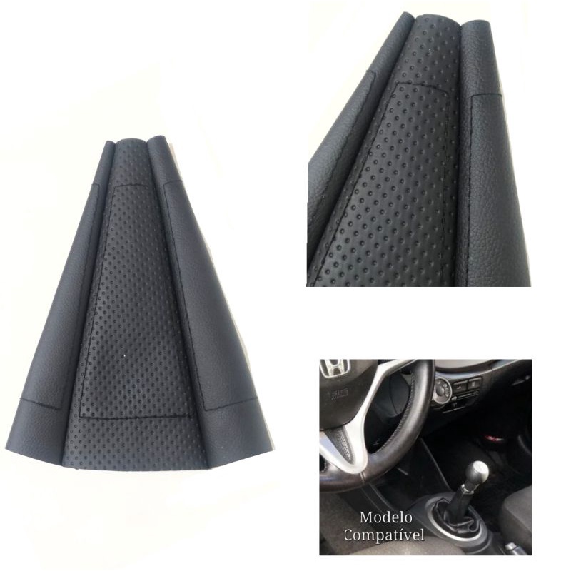 coifa em corvim para alavanca de câmbio manual Honda FIT 2009 a 2014