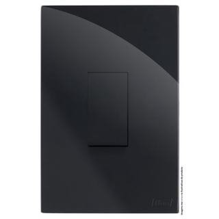 Cj Interruptor Simples Vertical 4x2 - Recta Black Gloss - Brg10859-6bk