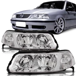 Par Farol Gol Parati Saveiro G3 2000 2001 2002 2003 2004 2005 Foco Duplo Cromado