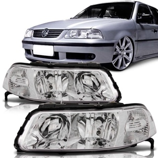 Par Farol Gol Parati Saveiro G3 2000 2001 2002 2003 2004 2005 Foco Duplo Cromado em Oferta na Shopee