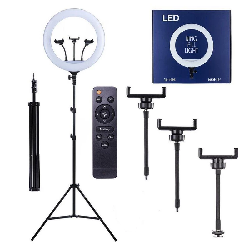 Ring Light 18 Polegadas com Suporte para 3 Celulares e Tripé de 2,10m — foto 5