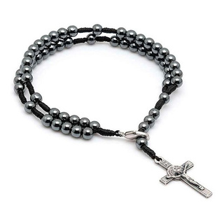 Pulseira Terço De Pulso Em Hematita
