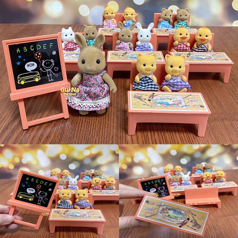 1/12 DIY Simulação Floresta Animal Coelho Casa De Bonecas Família Bichos Mesa Escola Brinquedo Role Play Para Crianças Presente De Aniversário Meninas em Oferta na Shopee