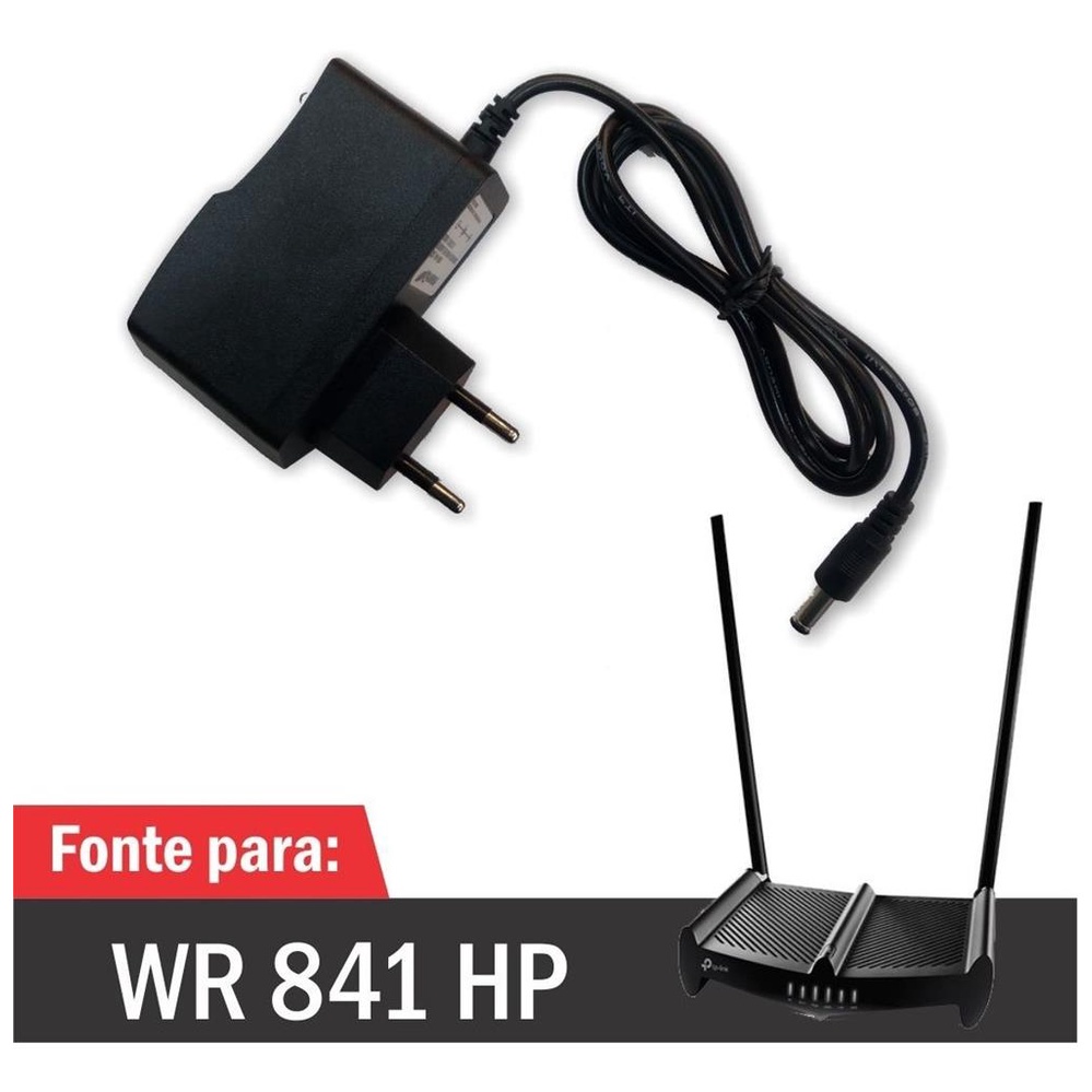 Fonte Para Roteador Tp-link Wr 841 Hp ( Carregador / Cabo de Forca / Cabo de Energia ) - R1027