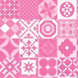 Papel De Parede Cozinha Azulejo Português Rosa Lavável 3m