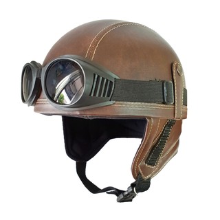 Capacete Casual De Couro Retro Série Clube Glassesdark Choco Livre