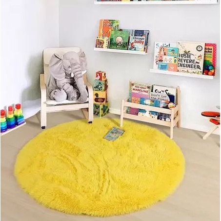 TAPETE REDONDO GRANDE PELUDO SALA E QUARTO INFANTIL ( 1,30 m Diâmetro ) – VÁRIAS CORES