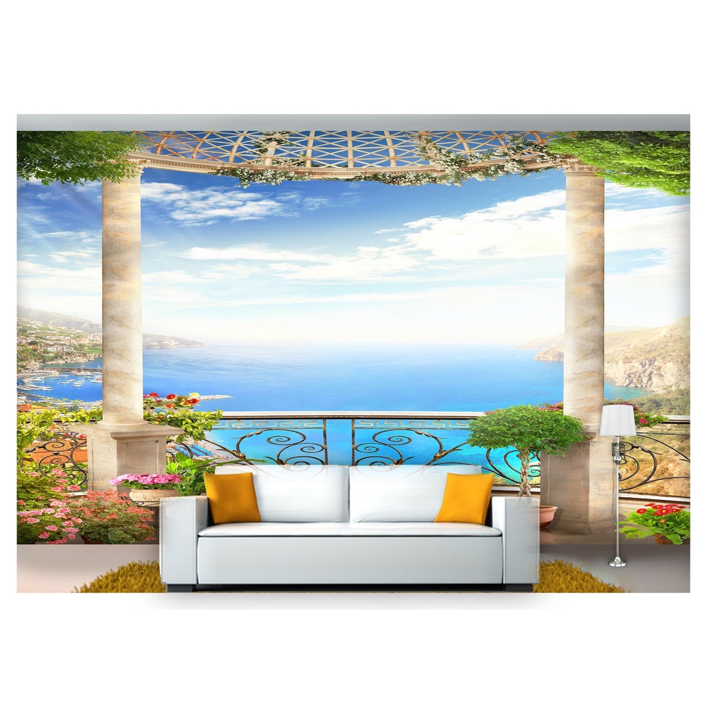 papel de parede Paisagem Digital varanda 3D 10m² DAV37