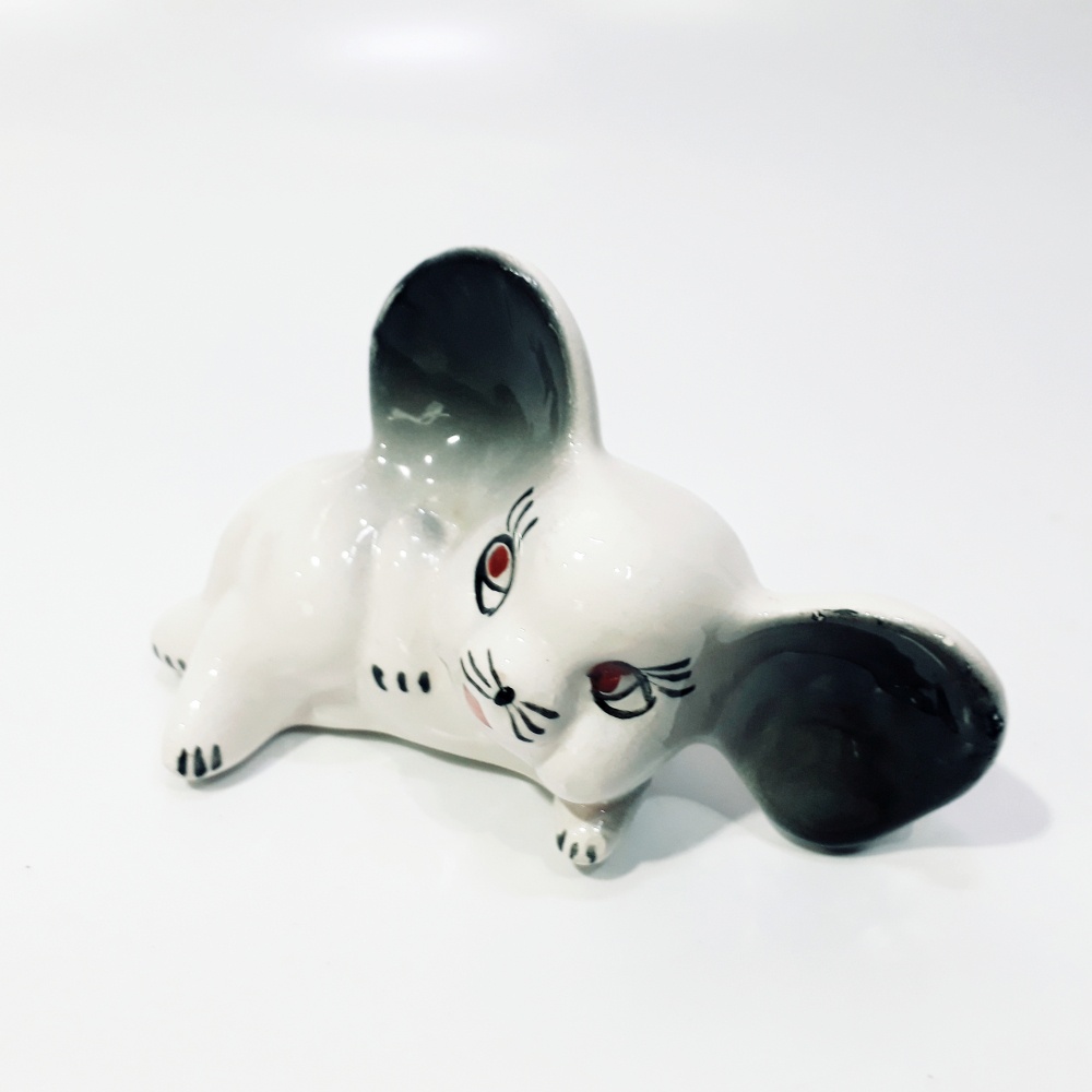 Bibelô, Rato Topo Gigio Escultura em Porcelana 14cm (antiguidade estado de novo p/ colecionador)