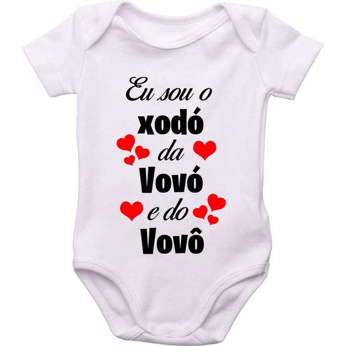 Body Do Bebê Em Tecido Ribana, Eu Sou O Xodó Da Vovó E Do Vovô