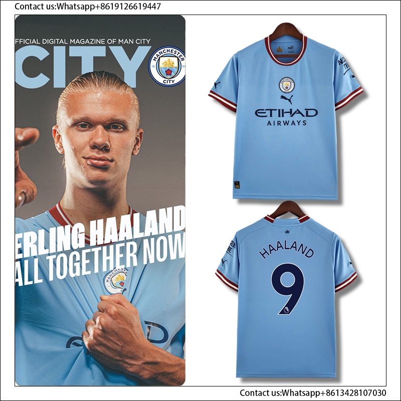 22-23 Nova Temporada City Home Jersey Harland S-4XL Camisa De Futebol Tamanho Grande 2022 2023