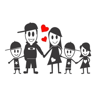 Adesivo Pai, Mãe 2 FIlhos e Filha