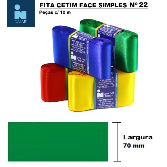 Fita Cetim Najar Nº 22 * Pç c/10m X 70mm em Oferta na Shopee