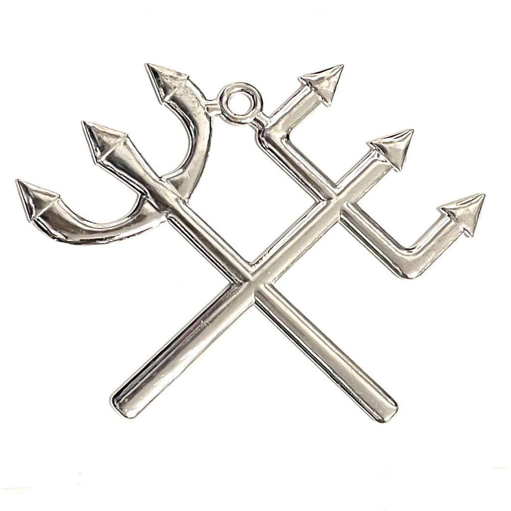 Pingente Extra Grande Tridente Duplo Umbanda Exu Pomba Gira Metal MGT01