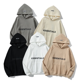 Produto em Estoque ESSENCIAIS MEDO DE DEUS impressão streetwear texto moda esportes moletom manga longa moletom casal [M-XXL]