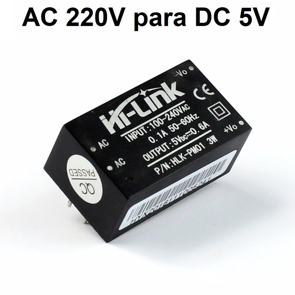 Mini Fonte 5 V Encapsulada Hi-link 100~240vac 3w