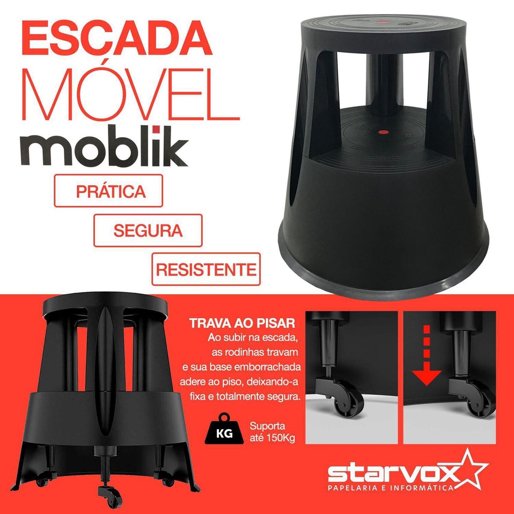 Banco Escada Moblik - Alta Resistência - Suporta 150kg