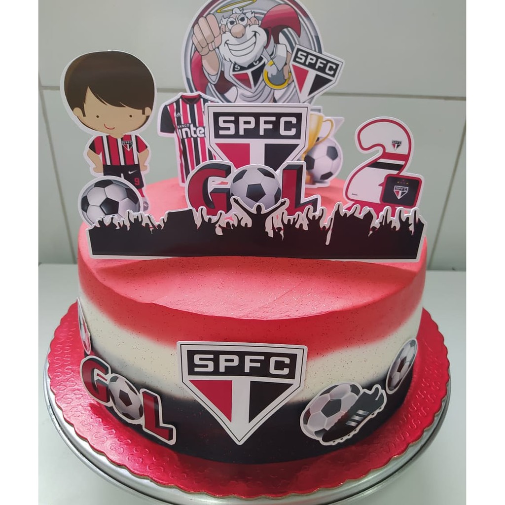 Topo De Bolo Sao Paulo Personalizado Com O Nome E Idade Shopee Brasil